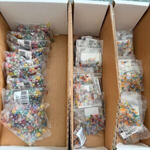 10,400 pcs Glass Mixed Assorted Color Rondelle 6x8mm, 4x6mm and 4mm Bicone Beads